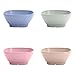 UPSTYLE Eco-friendly Wheat Straw Soup Bowl Biodegradable Bamboo Shape Dinnerware Set Plastic Bowl Tableware Set Square Bowls for Rice, Soup, Fruit or Noodle Size 8.45oz (250ml) Pack of 4