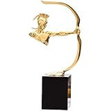 ZSQZJJ Pulling Bow Character Figurines Luxury Copper Ornament Home Furnishing Crafts Office Desktop Statue Decoration