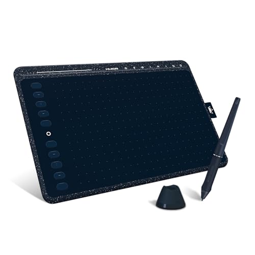 HUION HS611 Grafiktablett, Multimedia Touch Tasten, Blau