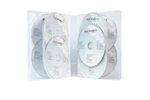 10 x Scanavo 6-Disc Overlap Clear CD DVD Blu Ray Disc Case With 32mm Spine - To Hold 6 Discs. Outer Sleeve to Hold Inlay Artwork