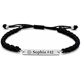 Sportybella Personalized Volleyball Bracelet, Custom Name Engraved Adjustable Rope Volleyball Jewelry Gift for Girls Teens, Teams and Players