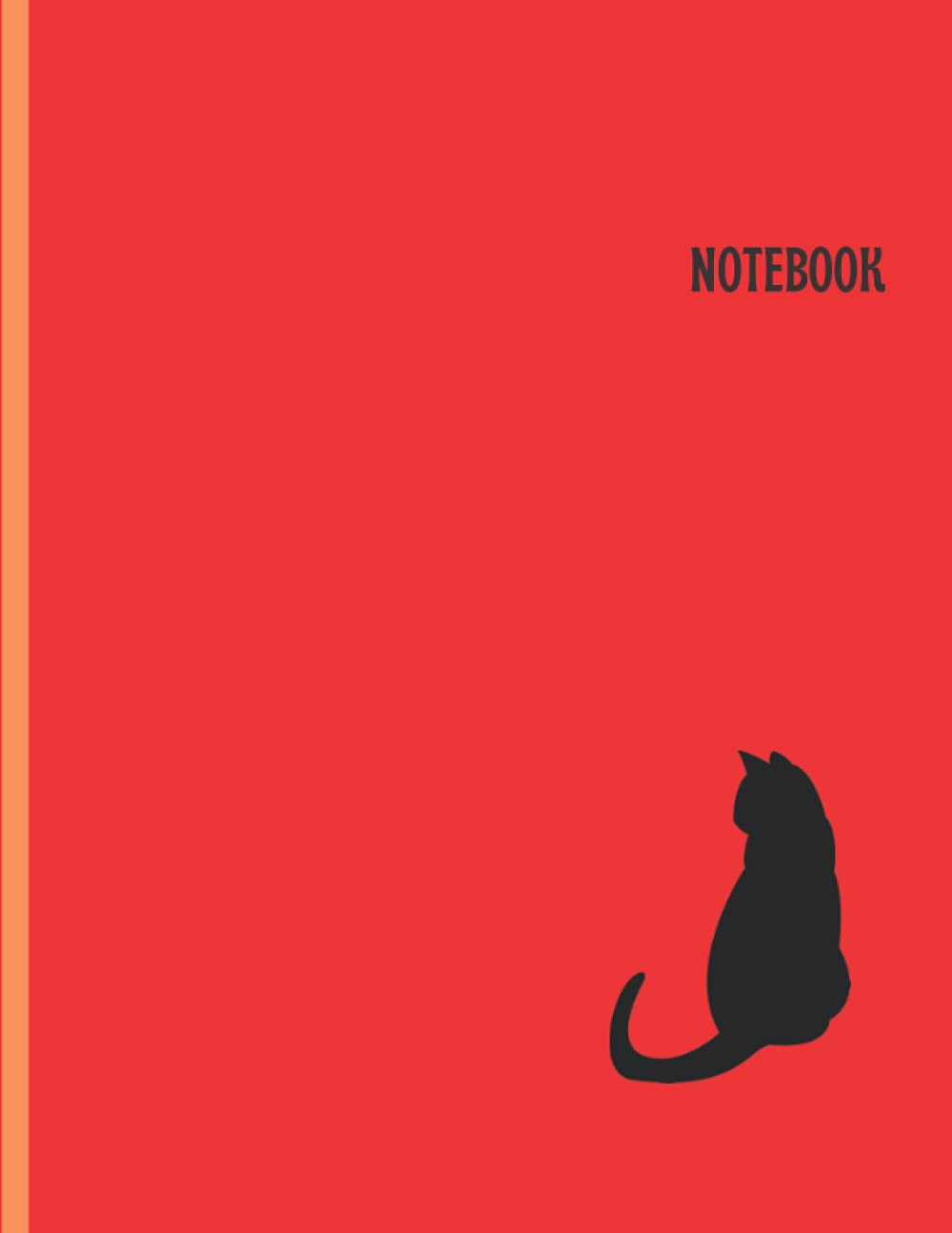 Notebook: Cat staring - Minimal Design Notebook (Diary, Journal)(Red color) | A perfect Gift For Cat lovers - Large (8.5 x 11 inches) - 120 Pages