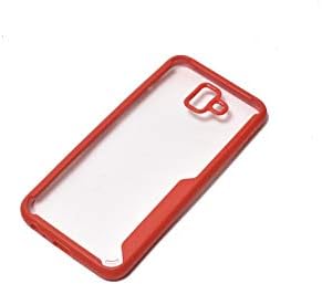 Mobilejoy Hybrid TPU Bumper Transparent Clear Ultra-Thin Hard Protect Shock Proof Hard Back Case Cover for Samsung Galaxy J6 Plus (Red)