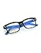 CGID CT84 Computer Glasses Readers Reading Video Gaming Glasses of Anti Blue Light Eye Strain and UV Light,Vintage Rectangle Black Blue Frame,Transparnet Lens
