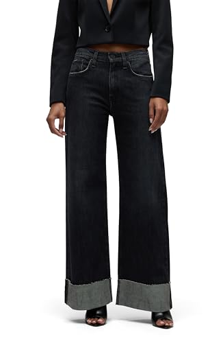 Hudson Women's Jodie Wide Leg, Milano Noir Cuff, 27