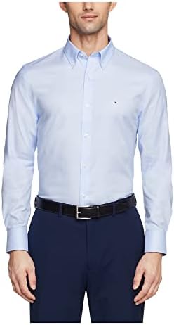 tommy hilfiger men's flex cool athletic fit dress shirt Tommy Hilfiger Men's Th Flex Cool Athletic Fit Dress Shirt Blue Size 17X36X37