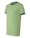 Bella + Canvas Men's Jersey Short-Sleeve Ringer T-Shirt XL HTHR GREEN/ FOR