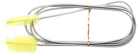 Deboc Flexible Tube Cleaning Brush One/Double Ended for Aquarium Filter Pump Pipe Hose Cleaning,155CM,Yellow