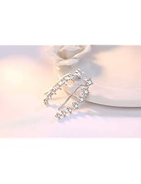 Yolmina Ear Cuff Climber Earrings 7 CZ Cubic Zirconia Crawler Earrings S925 Sterling Silver Hypoallergenic Earring with Gift Box