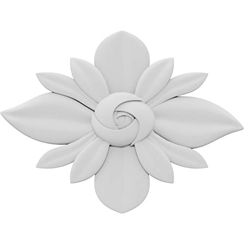 Ekena Millwork ROSC040X030LYNUF 4" W x 3" H x 3/8" D Small Lynnwood Flower Rose…
