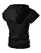 4BS Mens Casual Buckle Zipper Slim Hoodie Cotton Solid Short Sleeve T-Shirts Black US L(Tag Size 2XL)