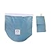 Women Girls Lightweight Folding Drawstring Travel Toiletry Jewelry Makeup Cosmetics Storage Bags Organizer Bucket Style Portable Essential Bags in Bag Box Kit wtih Small Mesh Pocket+Mini Transparant PVC Pouch (Blue)