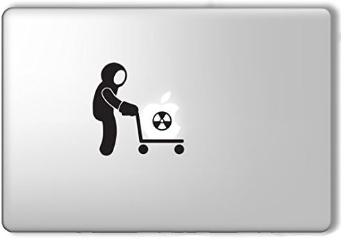 Pushing Radioactive Apple - Apple Macbook Laptop Vinyl Sticker Decal