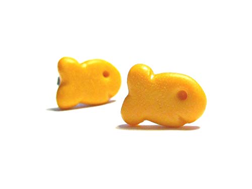 Fish Cracker Stud Earrings - Tiny Food Jewelry - Thumbnail 7