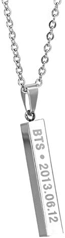 LLNF 1 Piece Titanium Steel KPOP BTS Bangtan Boys Birthday Pendant Necklace for Army, 20''