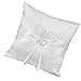Bettli 1 X White Double Heart Rhinestone Ring Pillow Wedding Ring Bearer Cushion (White)