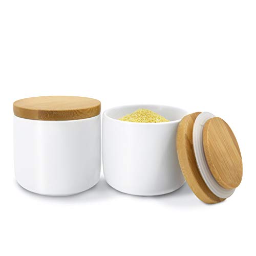 Newness Ceramic Food Storage Jar, (Set of 2) Airtight Food Canister
