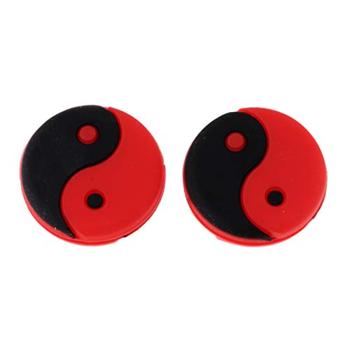 LEIPUPA 2 Pack Tennis Racket Vibration Dampener - Easy Use & Durable - Red Black