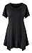 DB MOON Women's Tunic Tops Tshirt Dress Plus Size (Black,3XL)