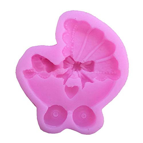 3D Baby Stroller Fondant Cake Silicone DIY Chocolate Mold Baking Clay Soap Candle Moulds Candy Making Moulds, Muffin Cupcake Baking Mould Silicon Bakeware Pan - Thumbnail 6