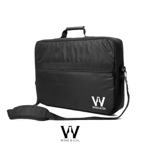 Bolsa Mala Para Transportar 6 Garrafas Vinho em Viagens Com Espuma De Proteção Anti Shock Wine & Companhia (Preto)