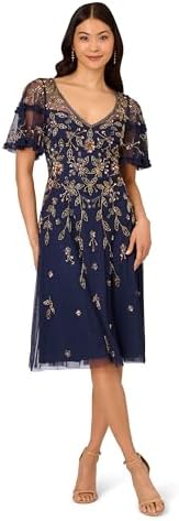 adrianna by adrianna papell women's beaded dolman-sleeve dress Black Beaded Chiffon Ankle Length Gown With Dolman Sleeves