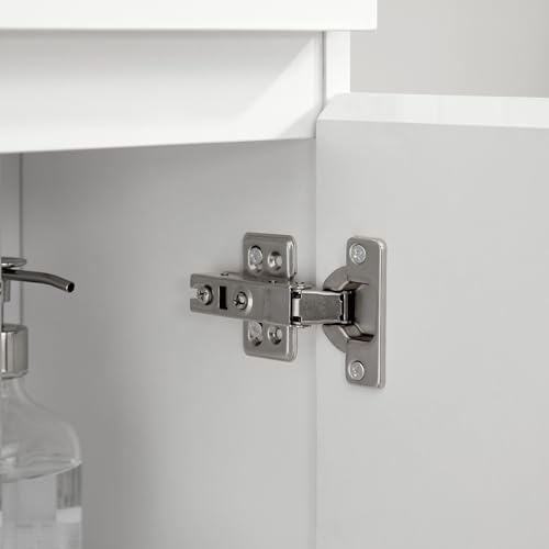 Vasagle BBK140W01 Bathroom Cabinet, cupboard with drawer, bathroom cabinet with double door, adjustable shelves, with feet for bathroom, hallway, entrance area, 60 x 30 x 80 cm, white