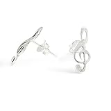 Silverly Womens .925 Sterling Silver Treble Clef Musical Note Stud Earrings