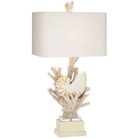 Nautilus Shell and White Coral Modern Coastal Table Lamp by Kathy Ireland 31R0W3VWF1L. SS280