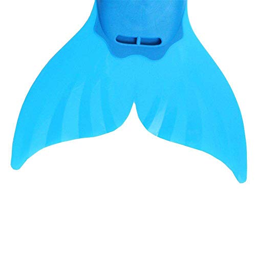 Swimming Mermaid Fin, YiMiky Cute Kids Swimming Fins Monofin Mermaid Tails Foot Flippers Water Sports Training Shoes Feet Tail Monofin Swimming Snorkeling Fins for Girls Boys - Blue