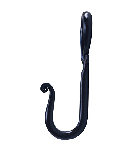 RTZEN Decorative Wall Hooks, 3 Handmade Wrought Iron Stylish Hangers for Coat, Hat, Jacket, Robe, Bath Towel | Mug Hooks | Black Rod Forged Scroll Hangers | Handcrafted Décor | Hang-All Easy Mount - Thumbnail 6