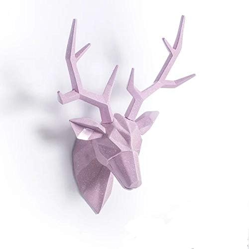 YJ Home Deer Head Wall Decor - Animal Head Wall Sculptures (X-Large, Pink Deer B)
