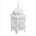 White Scrollwork Floral Filigree Candle Lanterns Set of 5
