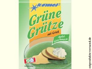 Grüne Grütze Apfel Komet mit Ostalgie-Karte Alles Gute