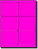 600 Label Outfitters 4” x 3.33” Neon Fluorescent Pink Permanent Adhesive Shipping Labels - 100 Sheets