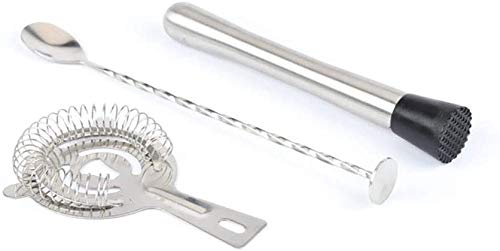 LKNJLL Barkeeper Kit mit stilvollen Bambusständer - Schöner Edelstahl Cocktail Shaker Set mit Nirosta Bar-Tool.Perfektes… – Bild 6