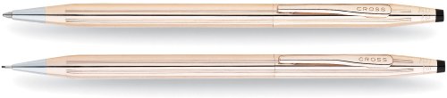 CROSS Classic Century Ballpoint pen & Pencil Set, 14K Rose Gold Filled, Pink