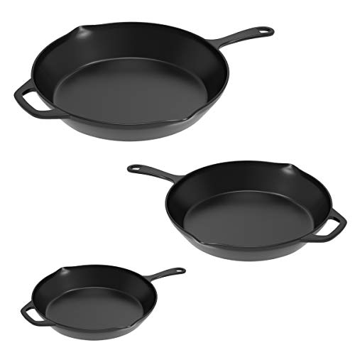 6 Pre+Seasoned+Cast+Iron+Skillets