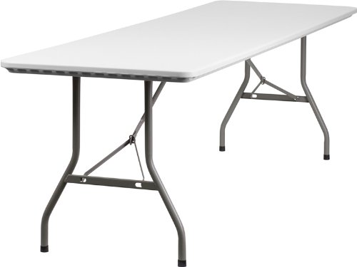 Flash Furniture 30''W x 96''L Granite White Plastic Folding Table