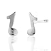 Children's 925 Sterling Silver Eighth (8th) Note Music Symbol Stud Earrings