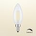 CRLight 6W 4000K LED Candelabra Bulb Daylight White 600LM, 60W Incandescent Equivalent, Replace 12W Compact Fluorescent CFL Bulbs, E12 Base Dimmable C35 Frosted Glass Torpedo Candle Bulbs, Pack of 3