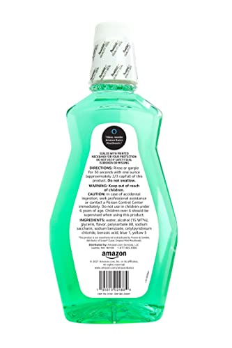 AMAZON BASICS FRESH BREATH MOUTHWASH, MINT, 33.8 FL OZ, (PREVIOUSLY SOLIMO)