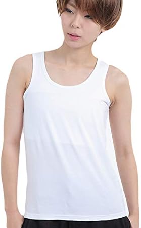 Amazon Minette Earth 前面ゴム帯 天然綿 ナベシャツ 胸つぶし タンクトップ フロントバンデージ ナチュラル T Fbn15 M ホワイト Minette Earth 補正下着トップス