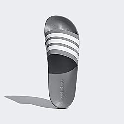 adidas Men's Adilette Shower Slides Grey/White/Grey 6