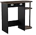 Furinno Go Green Home Laptop Notebook Computer Desk/Table with 2 Drawer Bins, Columbia Walnut/Black/Dark Brown