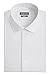 Kenneth Cole Men's Chambray Slim Fit Solid Spread Collar Dress Shirt, White, 16