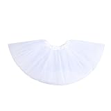 Anleolife 12'' Ballet Tutu Dress Cheap Birthday Tutu Skirt Ballet Dance Mini Skirts(white)