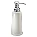 mDesign Ceramic Soap or Lotion Dispenser Pump for Kitchen or Bathroom Vanities - White/Chrome