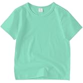 Juephe Cotton Kids T-Shirts Short Sleeve Summer Crew Neck Basic Tops for Boy & Girl&Toddlers