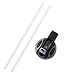WaterFit Straw Lid Cap for Hydro Flask Wide Mouth Sport Water Bottles and Two Plastic Straws - Black-Gray / Brush
